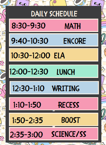 Schedule